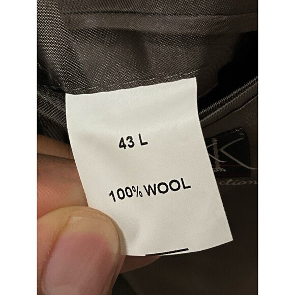 Jos A Bank Blazer Mens 43L Gray Plaid Wool Sport Coat - Picture 6 of 12